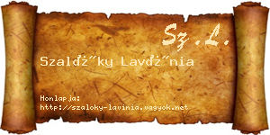 Szalóky Lavínia névjegykártya